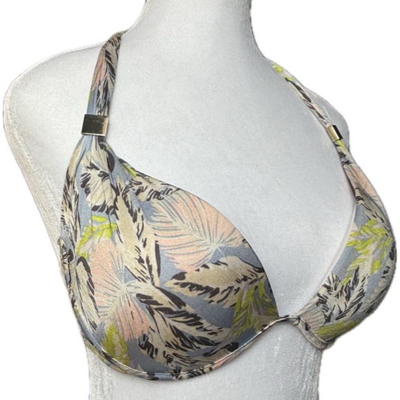 Victoria’s Secret Miraculous Bombshell Bikini Top Blue White Size 34DD NWOT - Picture 1 of 4